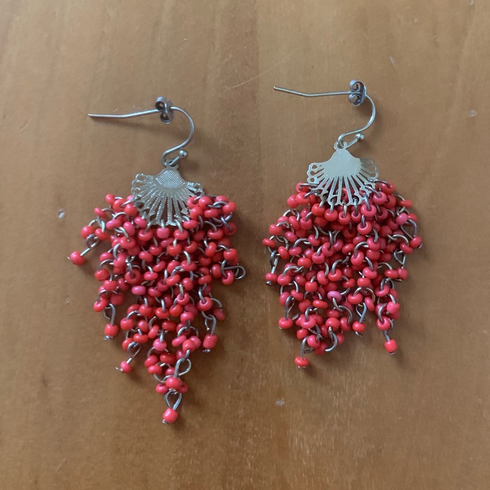 Handmade coral earrings